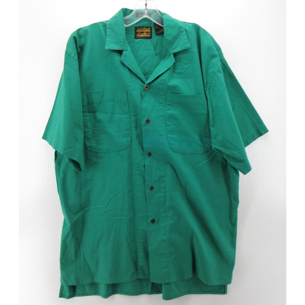 VINTAGE Eddie Bauer Shirt Large Button Up Safari 80s 90s Rufton Weave